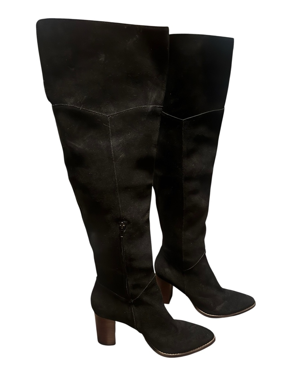 Crown Vintage Women’s Black Over-the-Knee Suede Boots